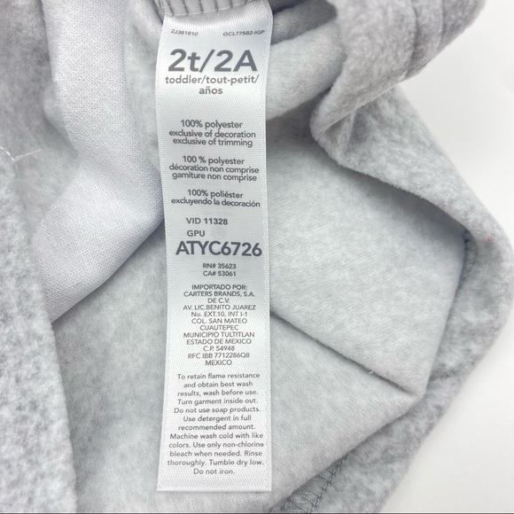 Carter’s Toddler Girls Unicorn Fleece Pajamas NWT - Picture 7 of 9